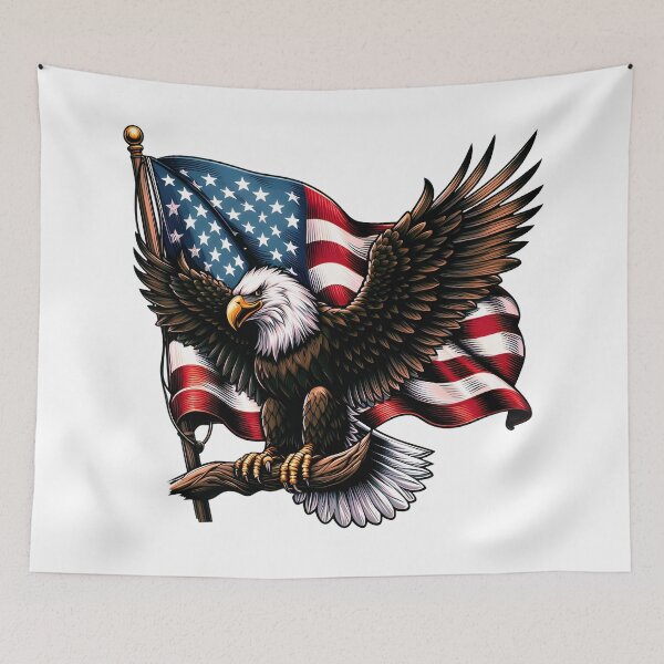 Item preview, traditional bald eagle tattoo designed and sold by tee snap.