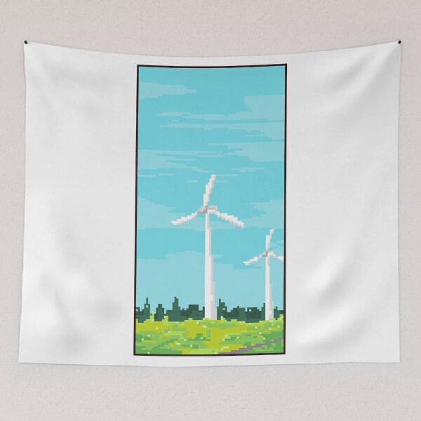 Item preview, Windmill Scenery Pixel with Border designed and sold by Ekira Pop Pixel.