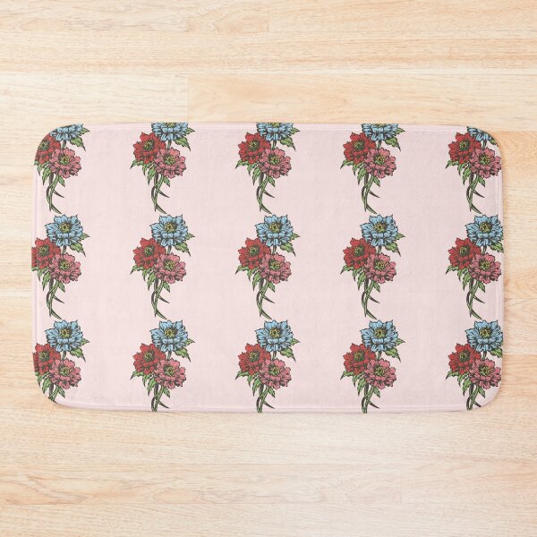 Item preview, Red Pink Blue Wildflowers Pattern  designed and sold by PatternInArt.