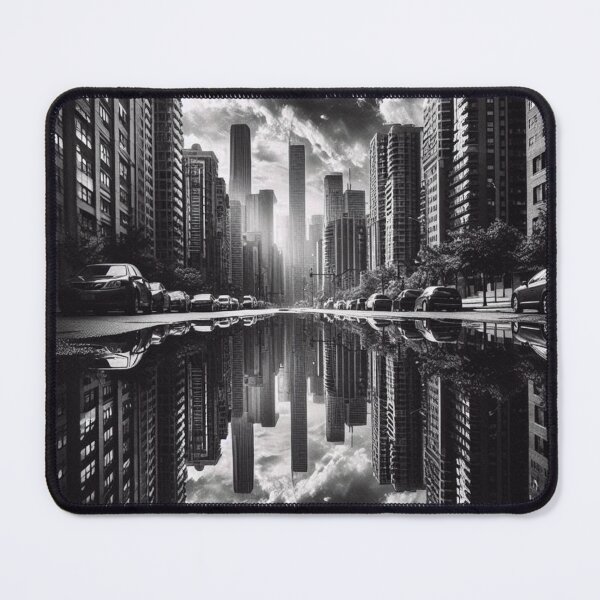 Item preview, Puddle reflection in the city b&w designed and sold by Inkstorm-London.