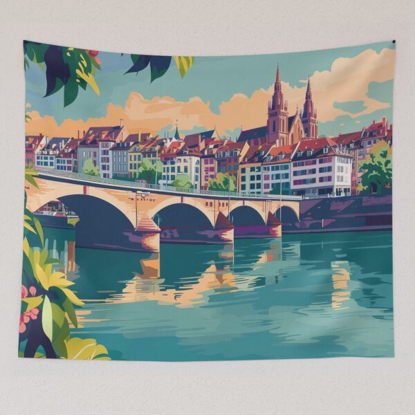 Item preview, A Pop Art Travel Print of Basel - Switzerland  designed and sold by StudioRedKoala.