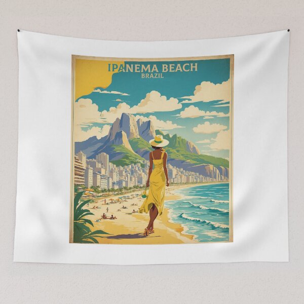 Item preview, Ipanema Beach Brazil Vintage Poster Tourism  designed and sold by TravelersGems.