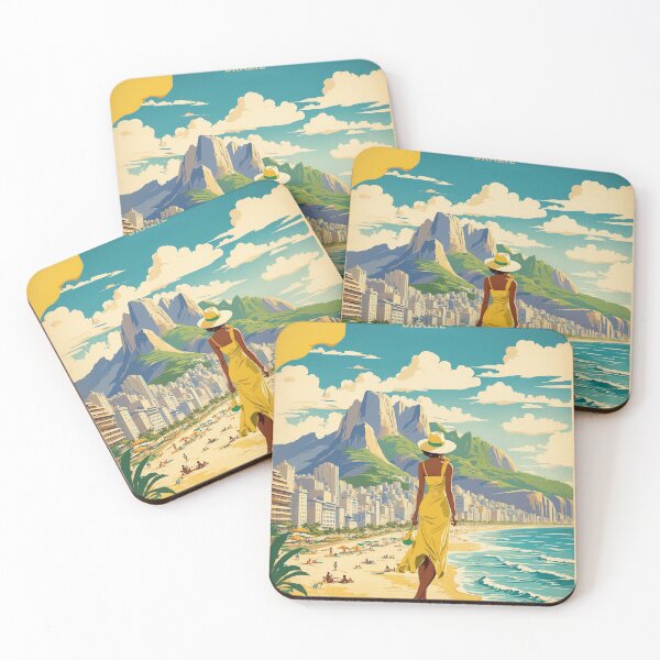 Item preview, Ipanema Beach Brazil Vintage Poster Tourism  designed and sold by TravelersGems.