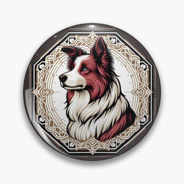 Item preview, Border Collie Red And White Herding Dog Illustration Stoic Blue Eye designed and sold by CoffeeIsATrip.