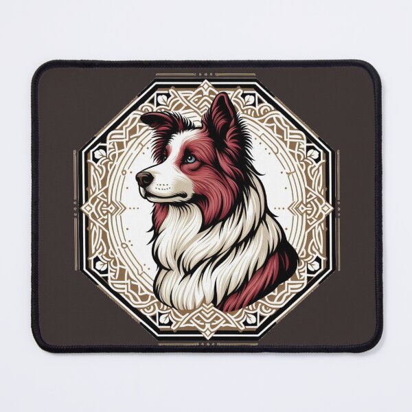 Item preview, Border Collie Red And White Herding Dog Illustration Stoic Blue Eye designed and sold by CoffeeIsATrip.
