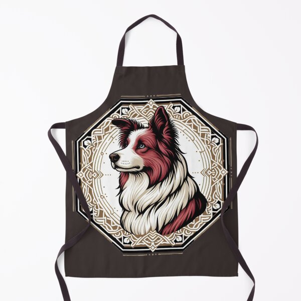 Item preview, Border Collie Red And White Herding Dog Illustration Stoic Blue Eye designed and sold by CoffeeIsATrip.
