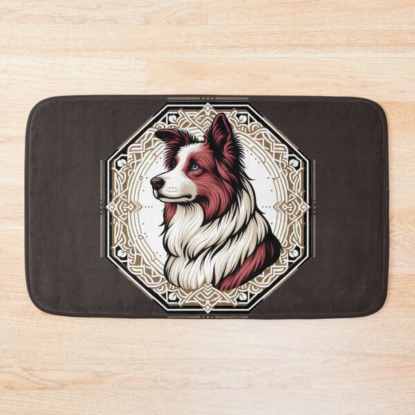 Item preview, Border Collie Red And White Herding Dog Illustration Stoic Blue Eye designed and sold by CoffeeIsATrip.