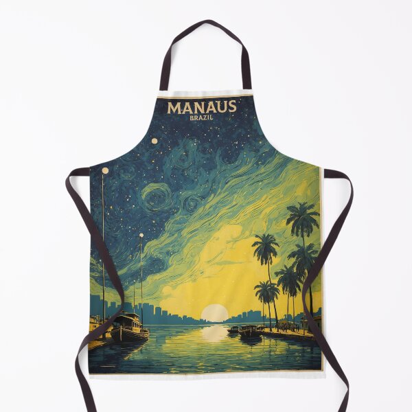 Item preview, Manaus Starry Night and Moon Vintage Poster Tourism designed and sold by TravelersGems.