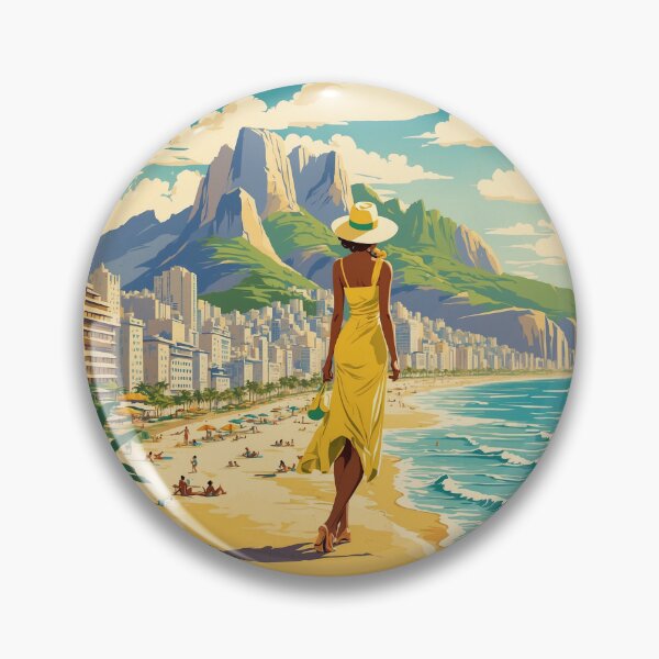 Item preview, Ipanema Beach Brazil Vintage Poster Tourism  designed and sold by TravelersGems.