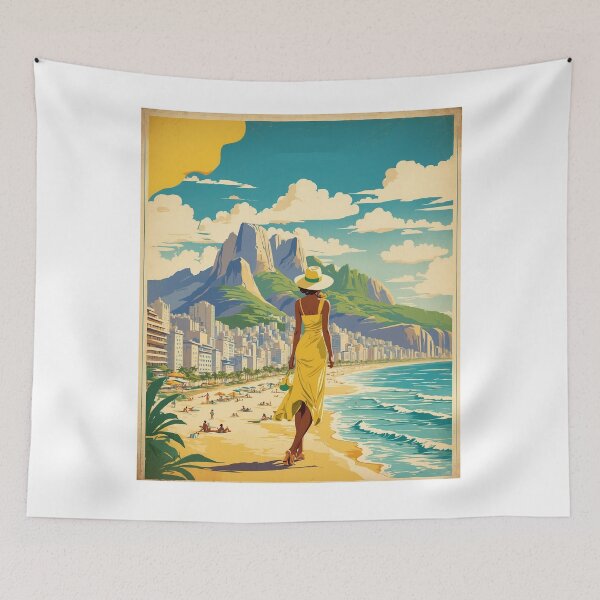 Item preview, Ipanema Beach Brazil Vintage Poster Tourism  designed and sold by TravelersGems.