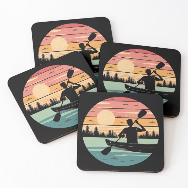 Item preview, Vintage colors sunset and kayaking designed and sold by desinganddecor.