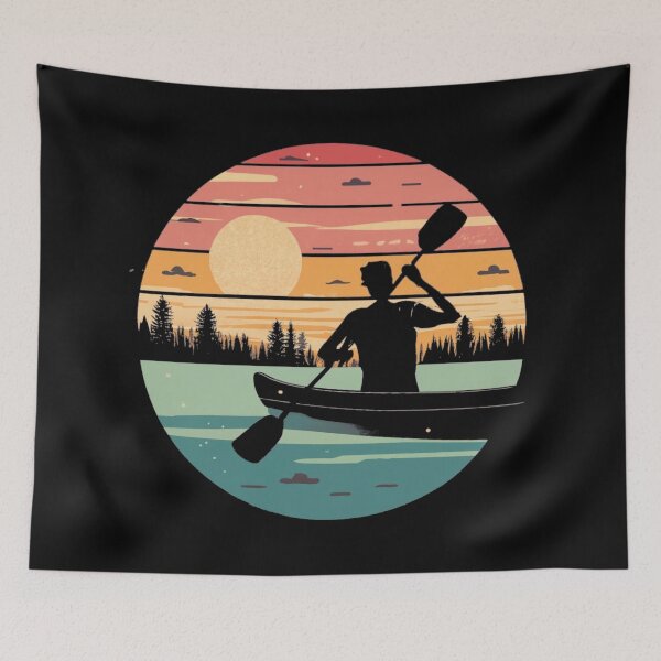 Item preview, Vintage colors sunset and kayaking designed and sold by desinganddecor.