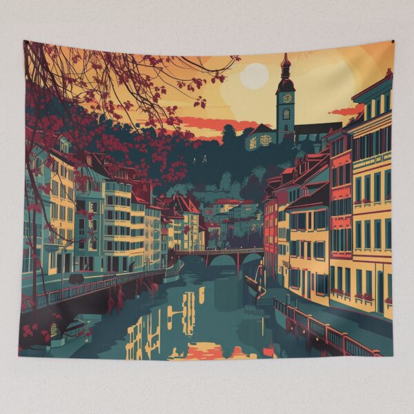 Item preview, A Pop Art Travel Print of Bern - Switzerland  designed and sold by StudioRedKoala.