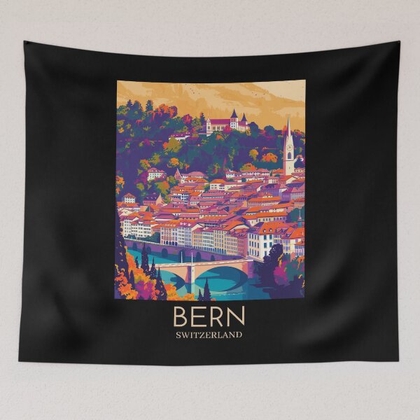 Item preview, A Pop Art Travel Print of Bern - Switzerland  designed and sold by StudioRedKoala.