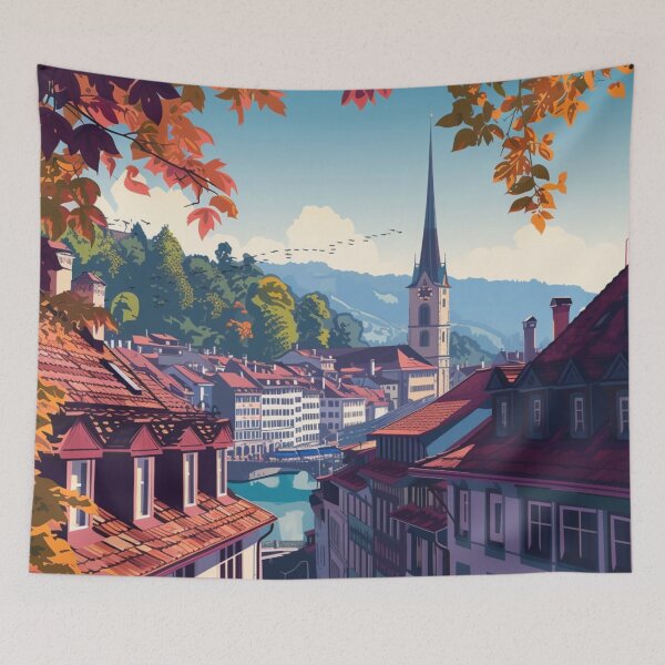 Item preview, A Pop Art Travel Print of Bern - Switzerland  designed and sold by StudioRedKoala.