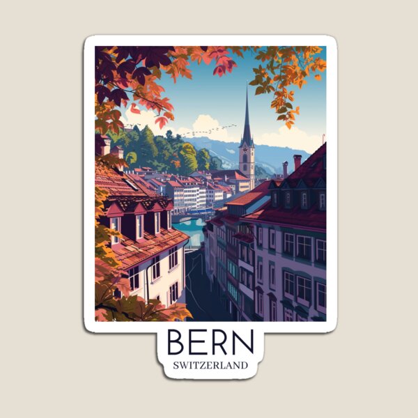 Artikelvorschau, A Pop Art Travel Print of Bern - Switzerland  entworfen und verkauft von StudioRedKoala.