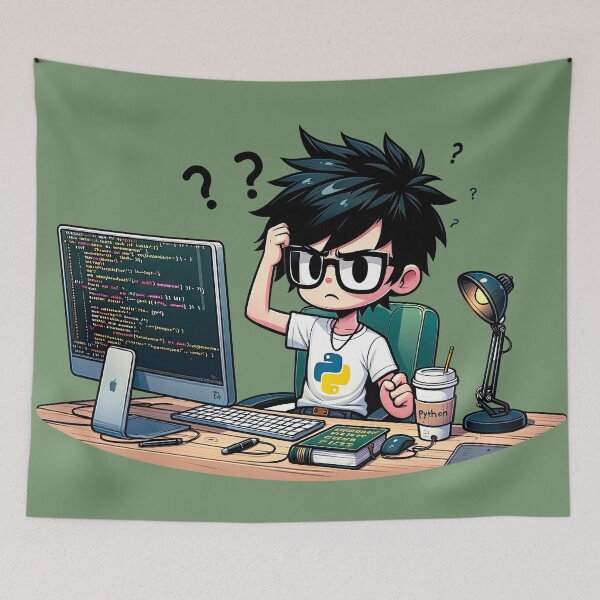 Item preview, Perplexed Programmer: The Puzzling Path of Python Proficiency designed and sold by TuringTacoTales.