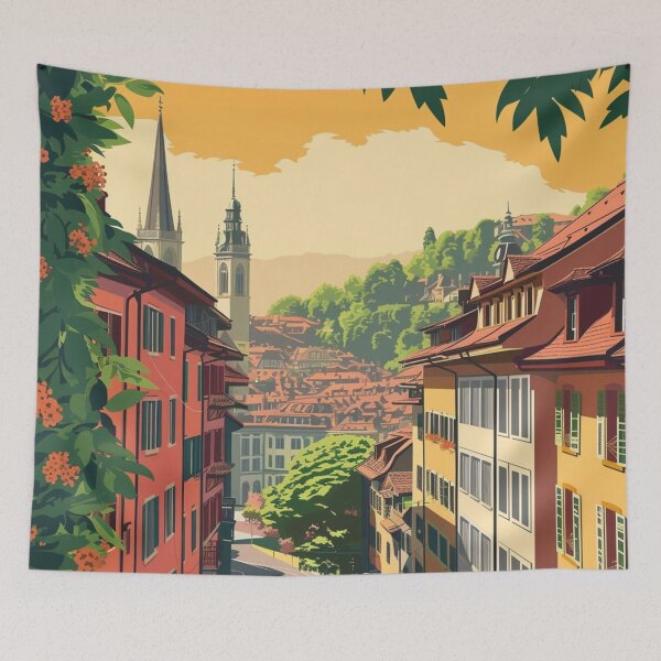 Item preview, A Pop Art Travel Print of Bern - Switzerland  designed and sold by StudioRedKoala.