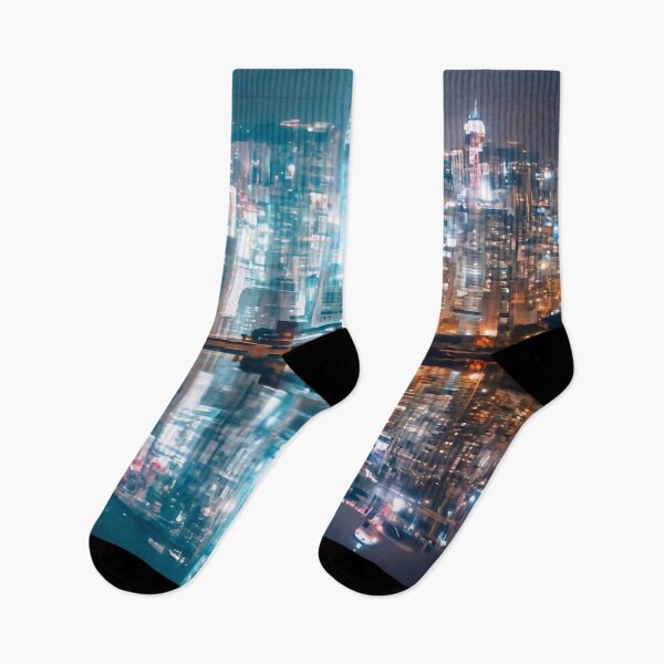 Item preview, City lights reflected in a glassy ocean designed and sold by M-Y-A-R-T-.