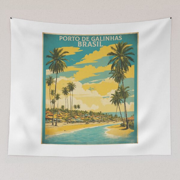 Artikelvorschau, Porto de Galinhas Brasilien Vintage Poster Tourismus 2 entworfen und verkauft von TravelersGems.