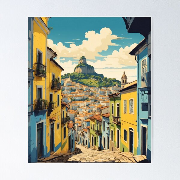 Item preview, Salvador Pelourinho Brazil Vintage Poster Tourism 2 designed and sold by TravelersGems.