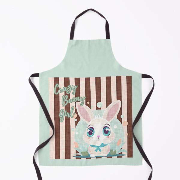 Item preview, cute rabbit, "crazy bunny girl" quote, fabric like print, pastel colors designed and sold by art-of-egypt.