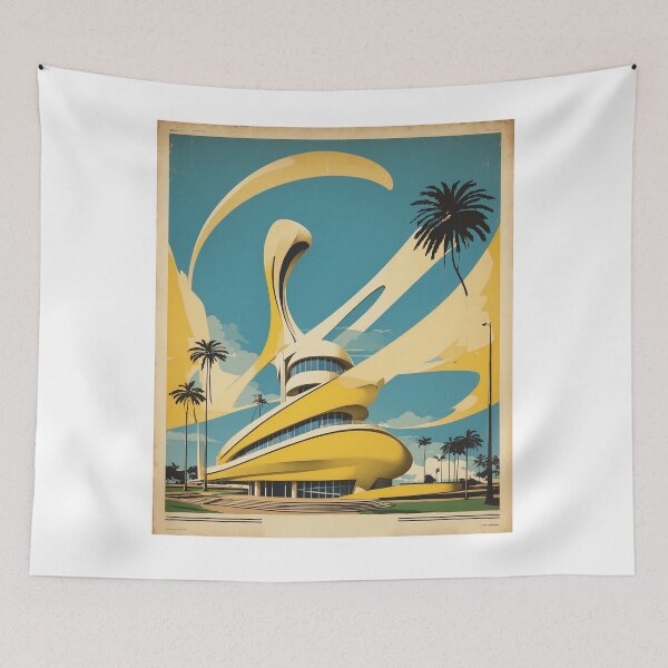 Item preview, Museu Oscar Niemeyer Brazil Vintage Poster Tourism 2 designed and sold by TravelersGems.