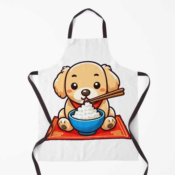 Item preview, Cute Dog Eat Rice With Chopstick designed and sold by SimpleP.