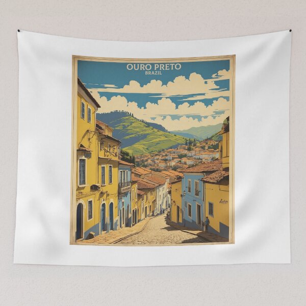 Item preview, Ouro Preto Brazil Vintage Poster Tourism designed and sold by TravelersGems.