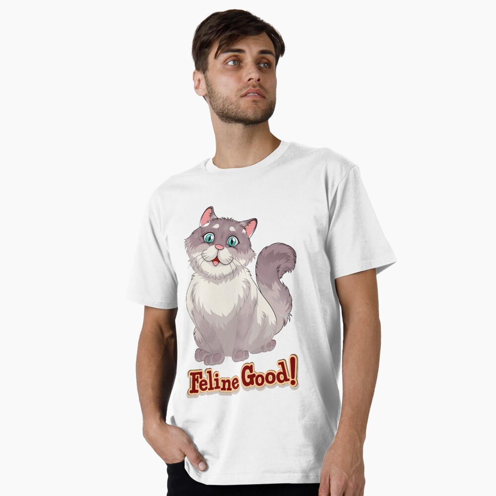 Feeling Good (Feline Good!) Premium T-Shirt - cute pet design by HackerLooks