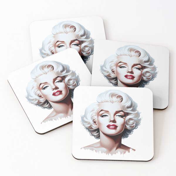 Item preview, Portrait of Marilyn Monroe with distinctive white-blonde curly hairstyle, bright red lips and classic make-up. designed and sold by NexusSales.