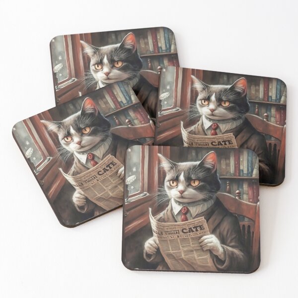 Item preview, Cat reads the newspaper designed and sold by M-Y-A-R-T-.