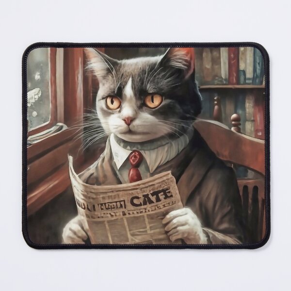 Item preview, Cat reads the newspaper designed and sold by M-Y-A-R-T-.