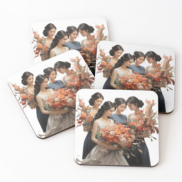 Item preview, bride and groom with flowers	 designed and sold by Imagine2024.