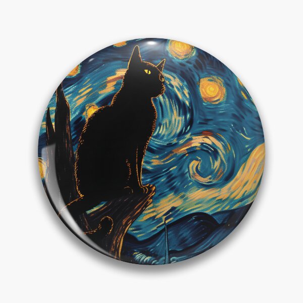 Item preview, Vincent Van Gogh Starry Night Black Cat designed and sold by GoverArt.