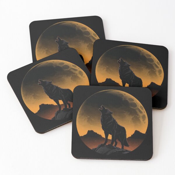 Item preview, Wolf Howl and Moon (Black) designed and sold by KeopsMurat.