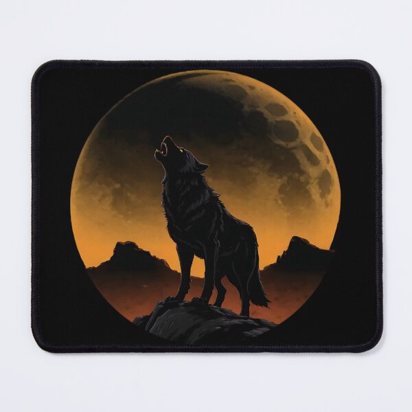 Item preview, Wolf Howl and Moon (Black) designed and sold by KeopsMurat.