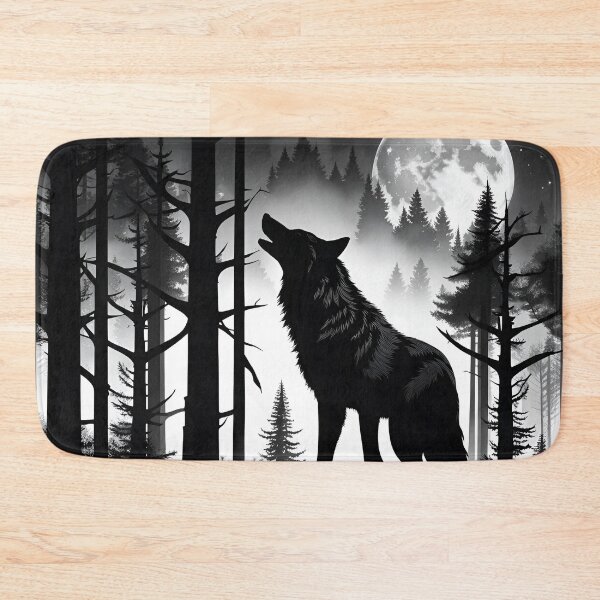 Item preview, Silhouette of Howling Wolf Against a Forest Sunset, Ai Generated Art  designed and sold by ACC .