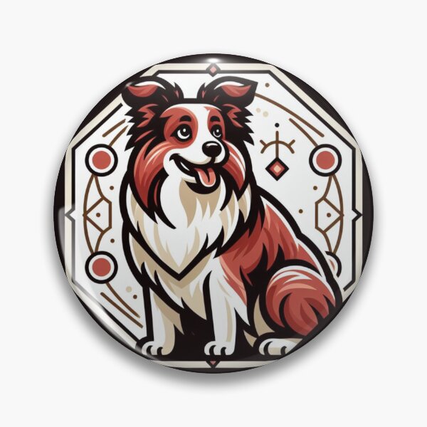 Item preview, Border Collie Red And White Herding Dog Cartoon Fluffy designed and sold by CoffeeIsATrip.