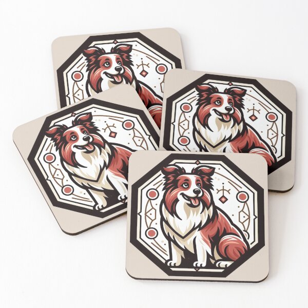 Item preview, Border Collie Red And White Herding Dog Cartoon Fluffy designed and sold by CoffeeIsATrip.