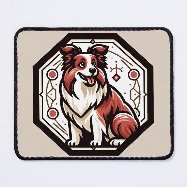 Item preview, Border Collie Red And White Herding Dog Cartoon Fluffy designed and sold by CoffeeIsATrip.