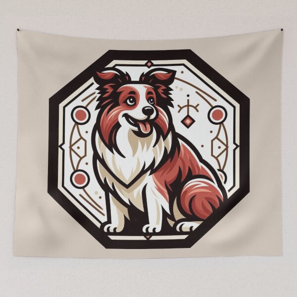 Item preview, Border Collie Red And White Herding Dog Cartoon Fluffy designed and sold by CoffeeIsATrip.