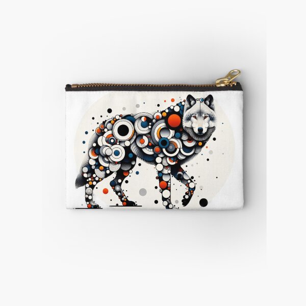 Item preview, A wolf whose body is made up of a mosaic of colored circles and organic shapes in a modern art style. designed and sold by NexusSales.