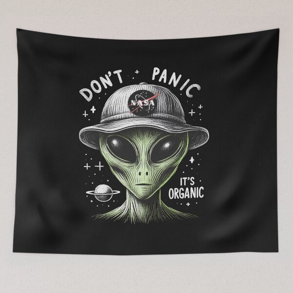 Item preview, Chill Alien in NASA Hat - Organic Humor Space Design designed and sold by RuyaFab.