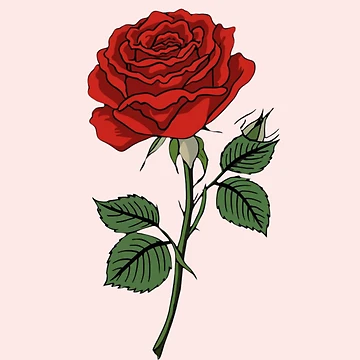 Artwork thumbnail, Red Rose - Flower Pattern  by PatternInArt