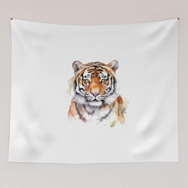 Item preview, Tiger Head Watercolor Colorful Art designed and sold by MeritShop.