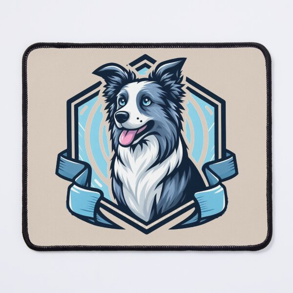 Item preview, Border Collie Blue Merle Herding Dog Cartoon Illustration designed and sold by CoffeeIsATrip.
