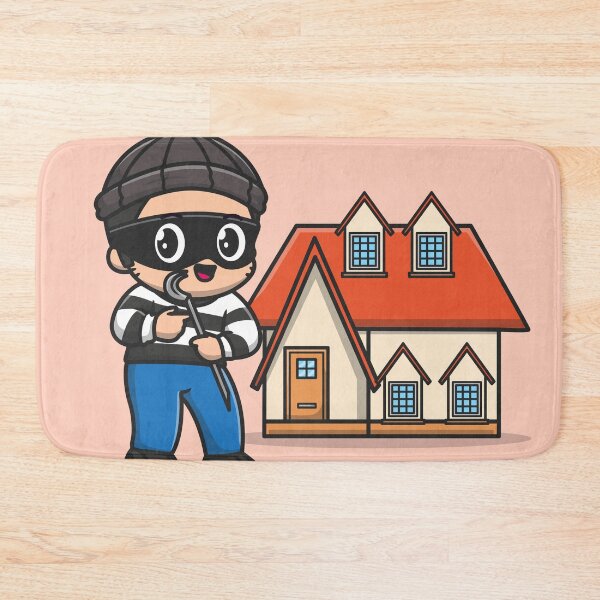 Item preview, "Merry Mischief: Cute Thief with Crowbar Cartoon Icon" designed and sold by hjian8219.