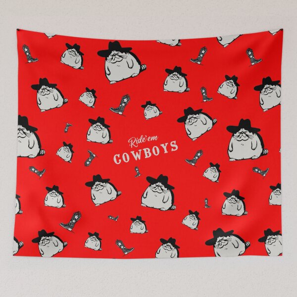 Item preview, Ride'em Cowboys | Funny Obese Cowboy Cat Meme | rodeo prize ideas | Roughneck bull riding gifts designed and sold by themichetti.