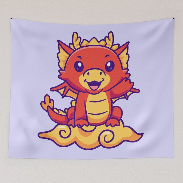 Item preview, Cloud-Dwelling Serenity: Cute Dragon on Cloud Icon designed and sold by hjian8219.